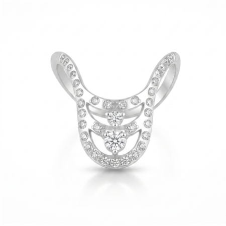 Elegant Curved Pave & Solitaire Stacking Ring